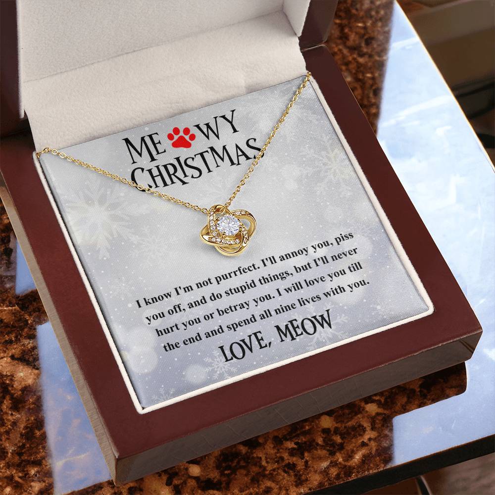 Meowy Christmas - Love Knot Necklace For Cat Lover