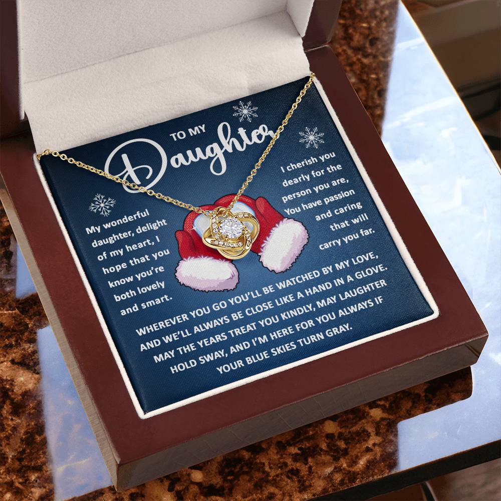 Like A Hand In A Glove - Love Knot Necklace For Daughter For Christmas