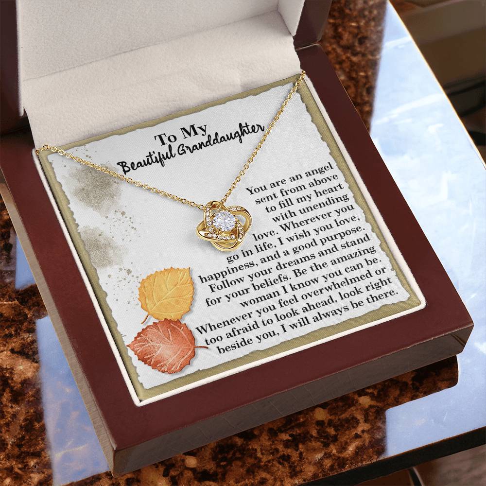 An Angel Sent From Above - Love Knot Necklace For Granddaughter
