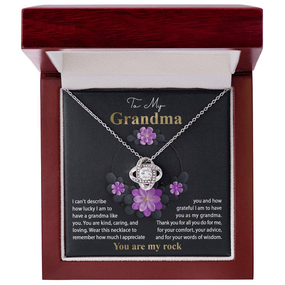 Words Of Wisdom - Love Knot Necklace For Grandma