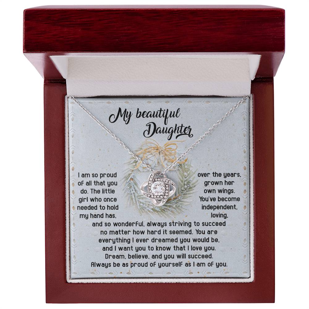 Proud Of Yourself - Love Knot Necklace For Daughter For Christmas