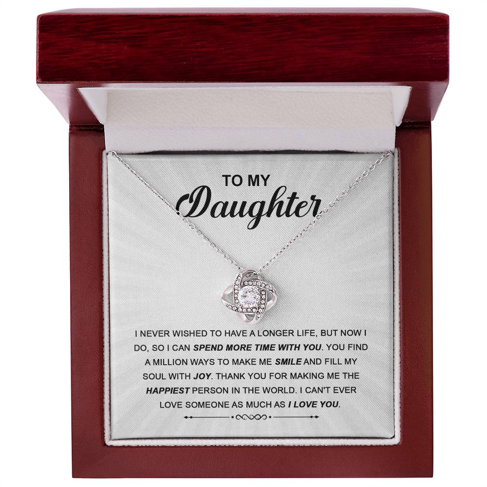 I Can't Ever Love Someone As Much As I Love You - Love Knot Necklace For Daughter
