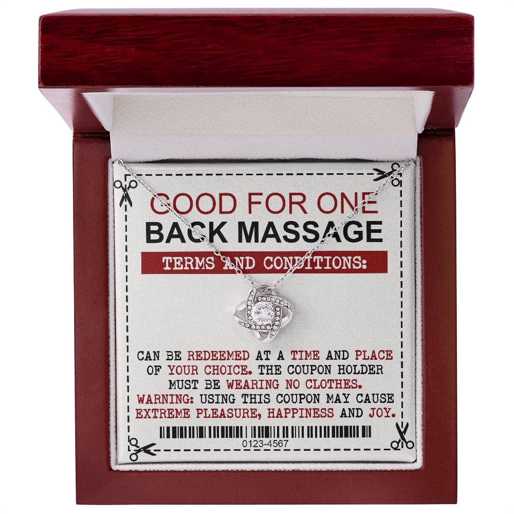 Back Massage Coupon - Love Knot Necklace For Wife
