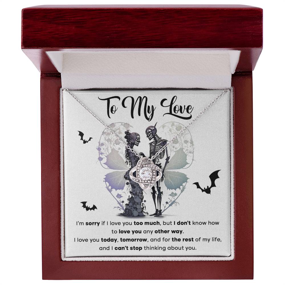 Love You Too Much - Love Knot Halloween Necklace