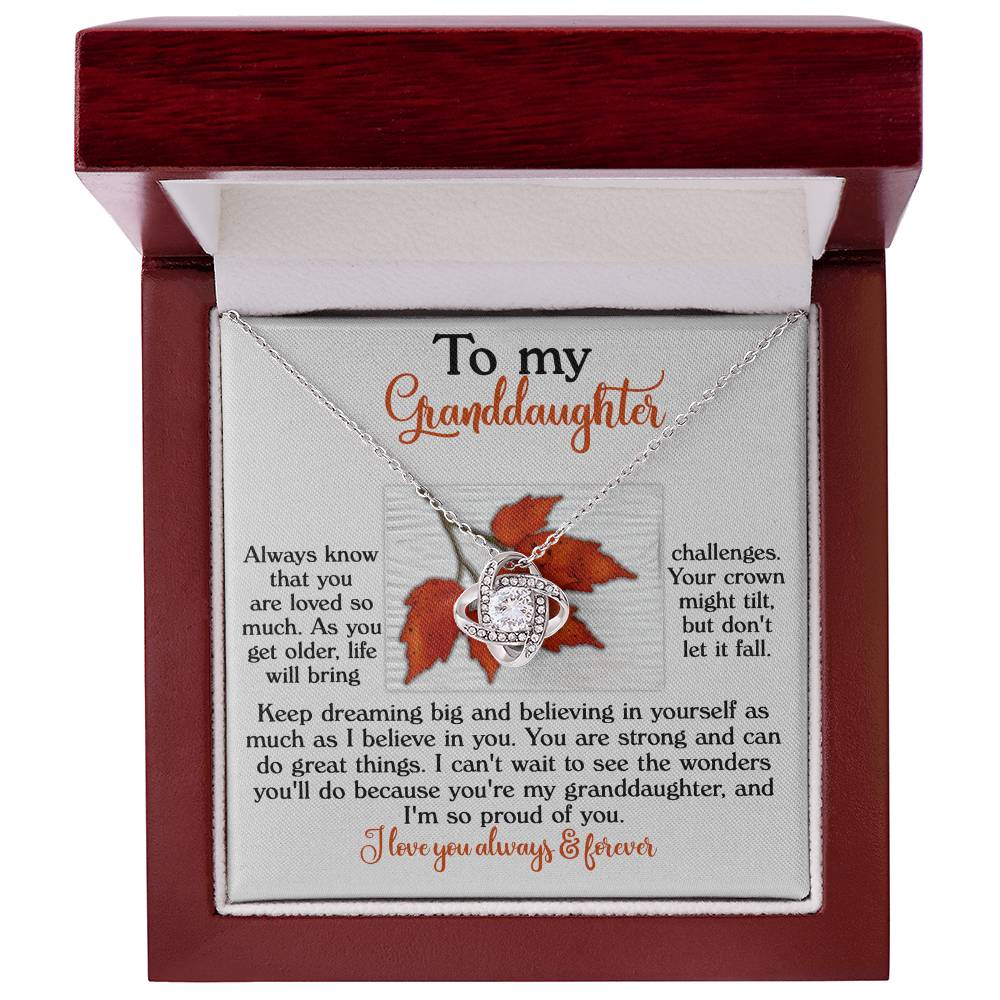 Keep Dreaming Big - Love Knot Necklace For Granddaughter
