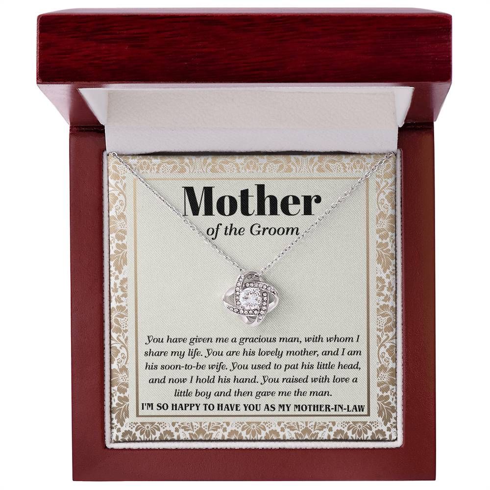 You Raised A Little Boy - Love Knot Necklace For Mother Of The Groom