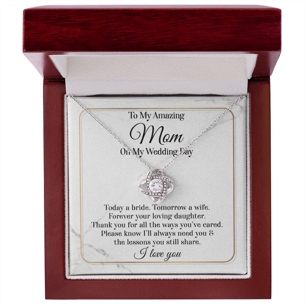 Forever Your Loving Daughter - Love Knot Necklace For Mom On Wedding Day