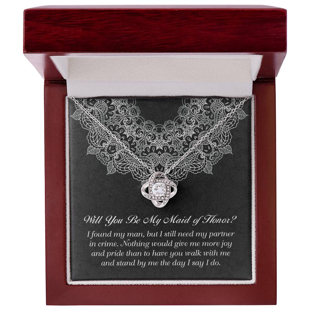 My Partner In Crime - Love Knot Necklace For Maid Of Honor