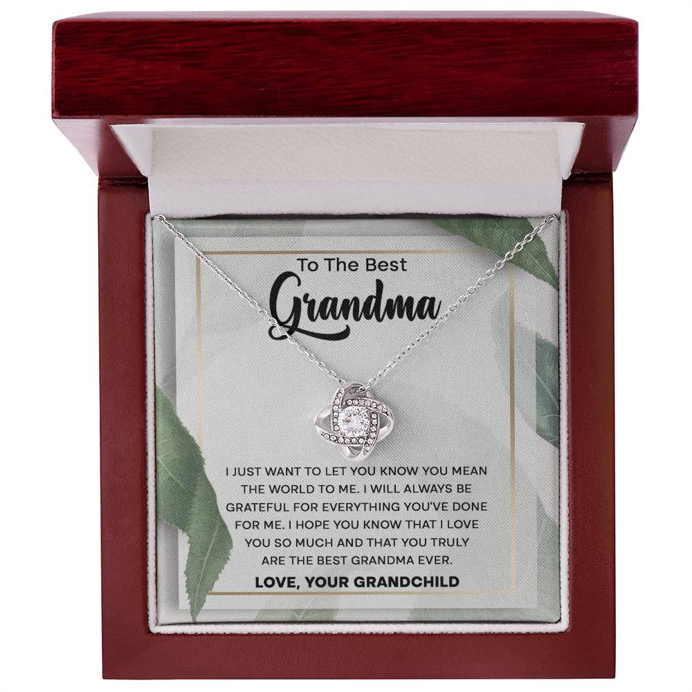 You Mean The World To Me - Love Knot Necklace For Grandma
