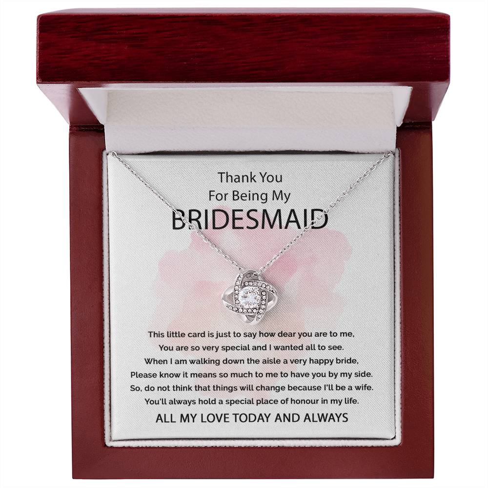 All My Love Today And Always - Love Knot Necklace For Bridesmaid