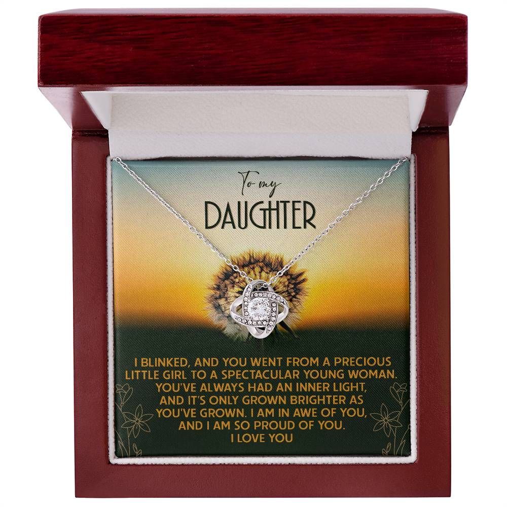 Inner Light That Has Grown Brighter - Love Knot Necklace For Daughter