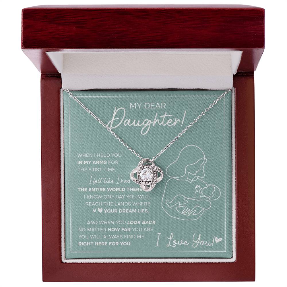 Right Here For You - Love Knot Necklace For Daughter