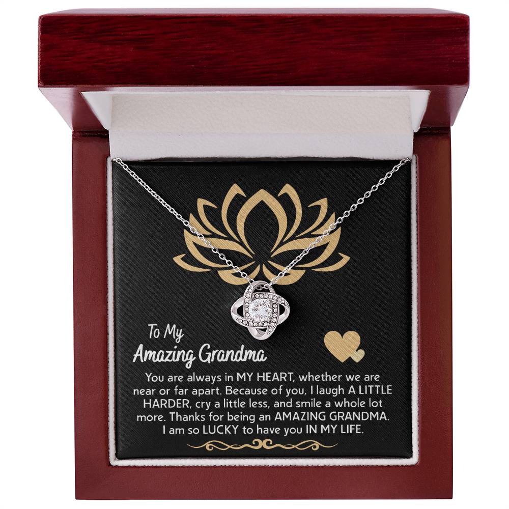 In My Heart - Love Knot Necklace For Grandma