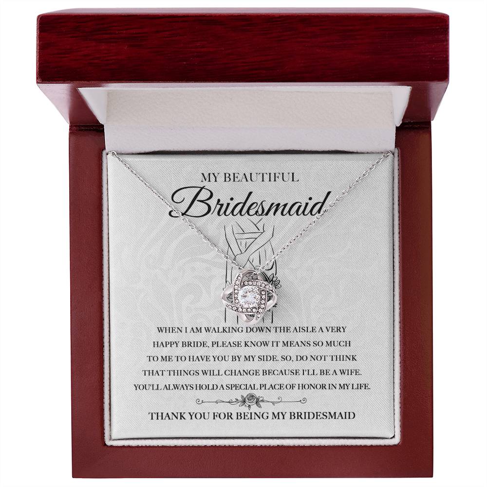 Thank You - Love Knot Necklace For Bridesmaid