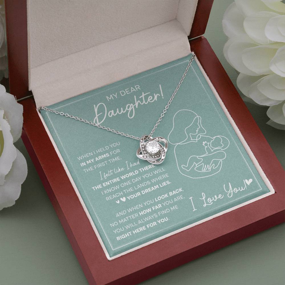 Right Here For You - Love Knot Necklace For Daughter