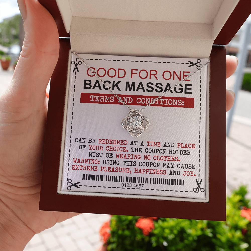 Back Massage Coupon - Love Knot Necklace For Wife