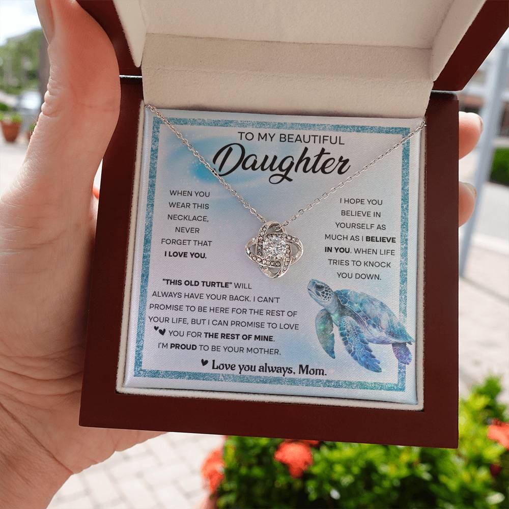 This Old Turtle - Love Knot Necklace For Daughter