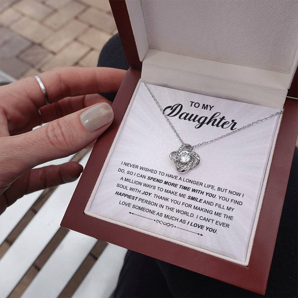 I Can't Ever Love Someone As Much As I Love You - Love Knot Necklace For Daughter
