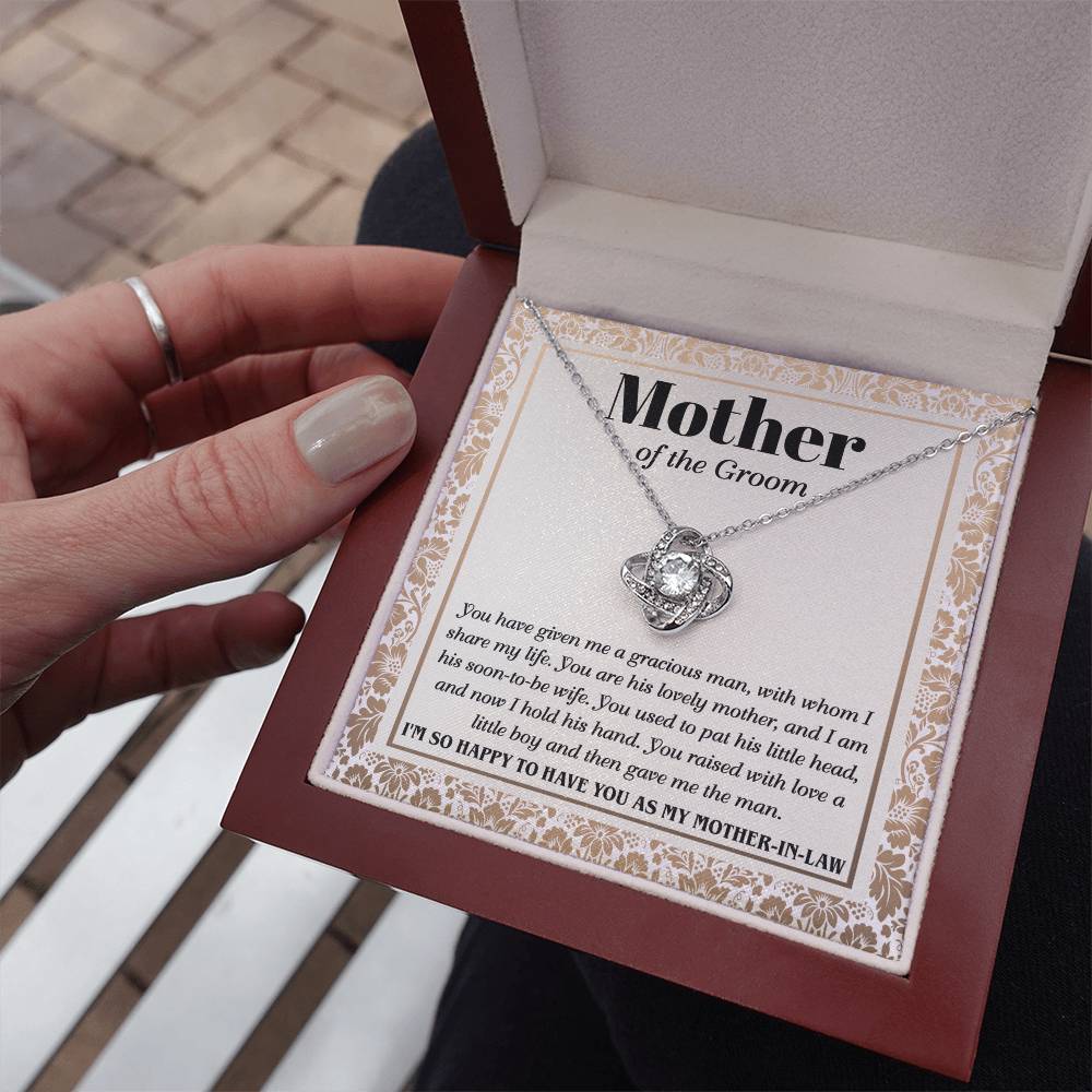 You Raised A Little Boy - Love Knot Necklace For Mother Of The Groom