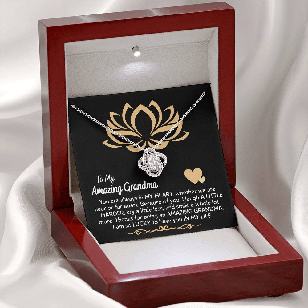 In My Heart - Love Knot Necklace For Grandma
