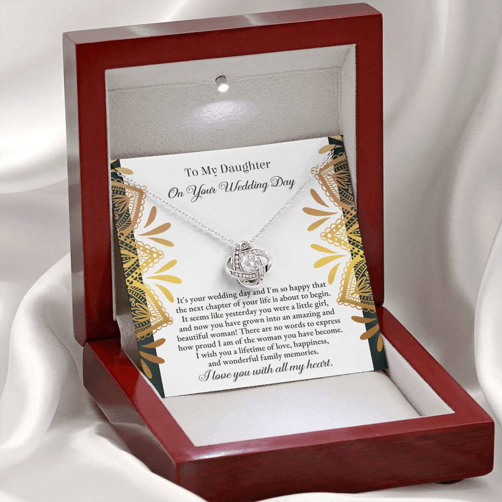 A Little Girl - Love Knot Necklace For Daughter On Wedding Day
