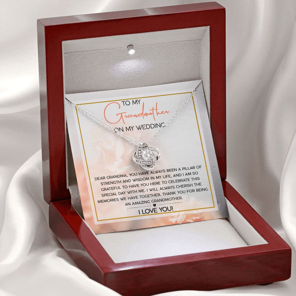 Pillar Of Strength - Love Knot Necklace For Grandma On My Wedding