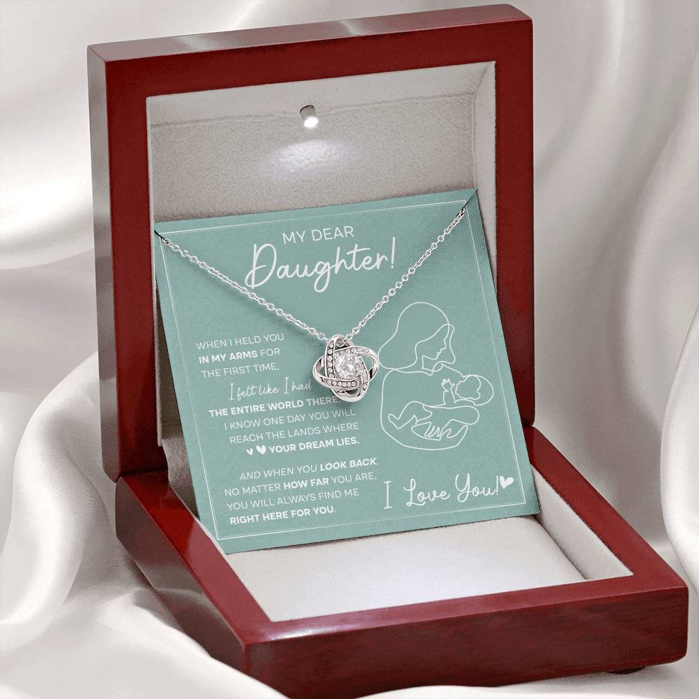 Right Here For You - Love Knot Necklace For Daughter