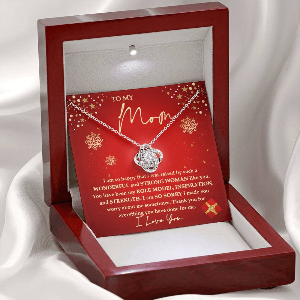My Inspiration And Strength - Christmas Love Knot Necklace For Mom
