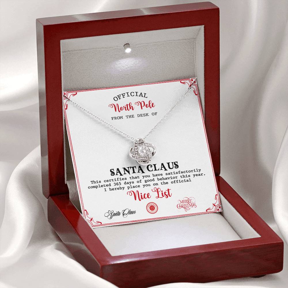 From The Desk Of Santa Claus - Love Knot Necklace For Her For Christmas