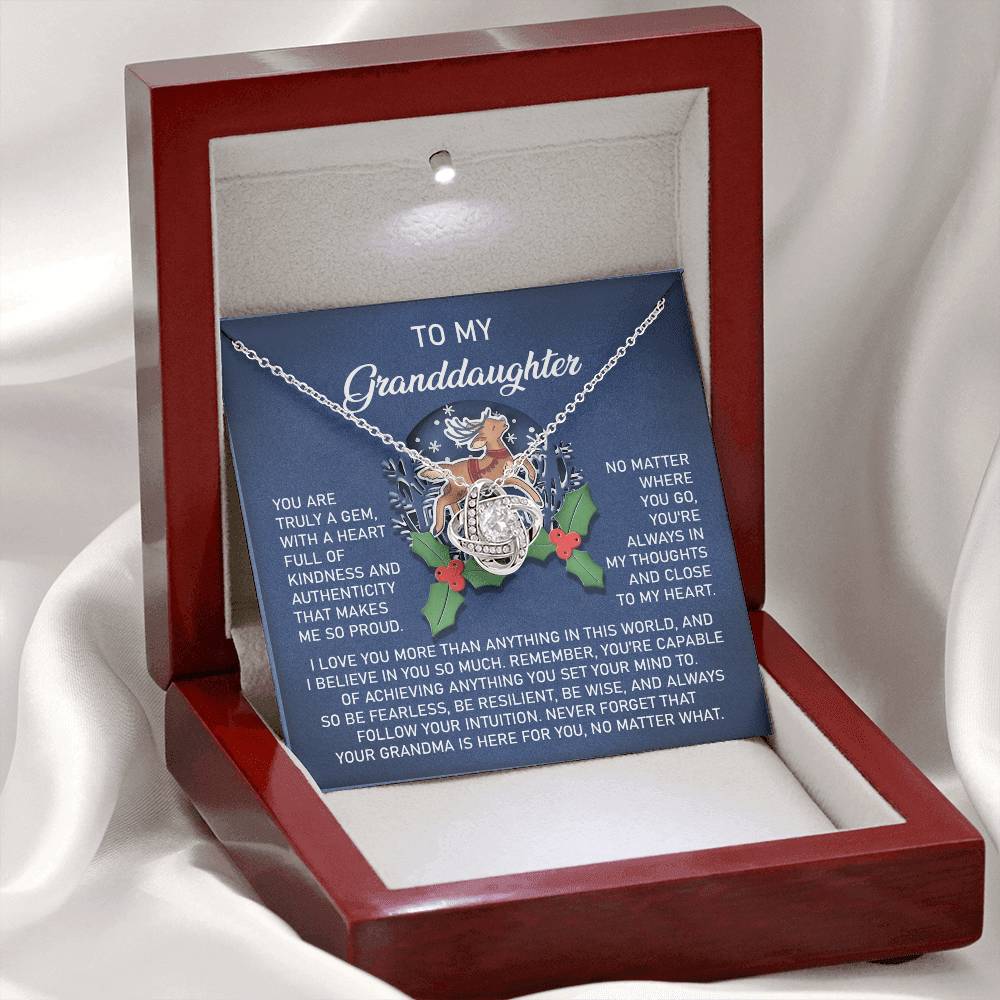Truly A Gem - Love Knot Necklace For Granddaughter For Christmas