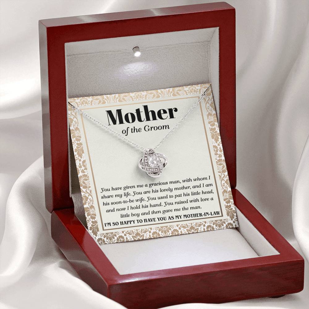 You Raised A Little Boy - Love Knot Necklace For Mother Of The Groom