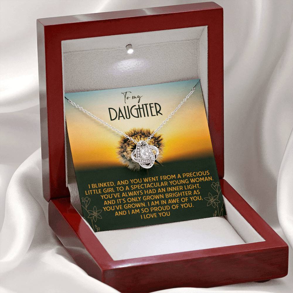 Inner Light That Has Grown Brighter - Love Knot Necklace For Daughter