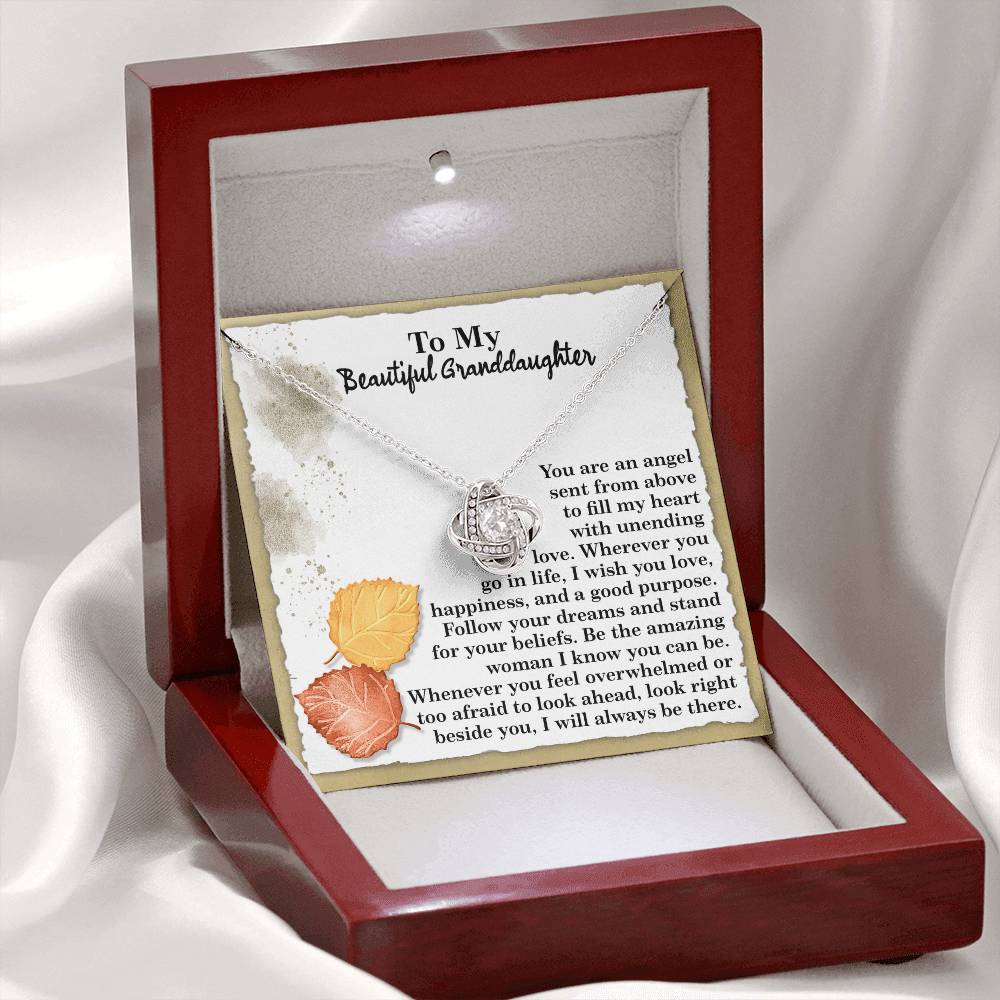 An Angel Sent From Above - Love Knot Necklace For Granddaughter