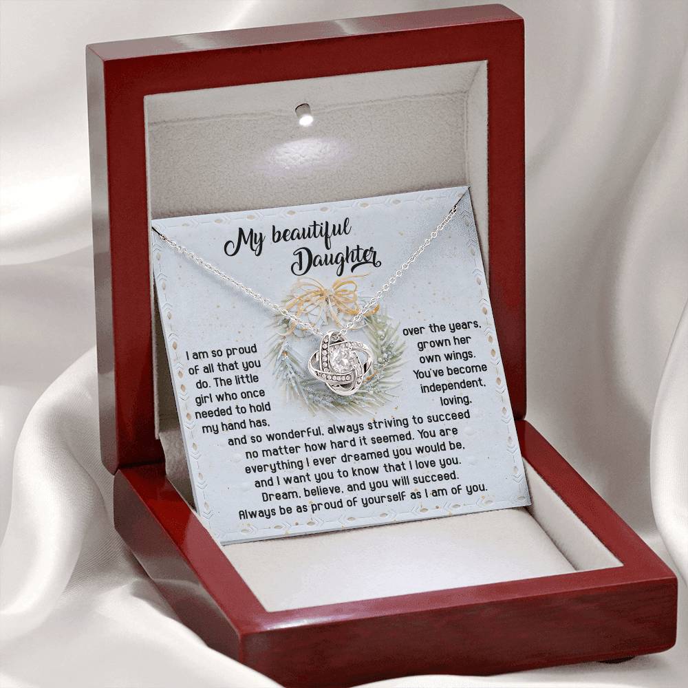 Proud Of Yourself - Love Knot Necklace For Daughter For Christmas