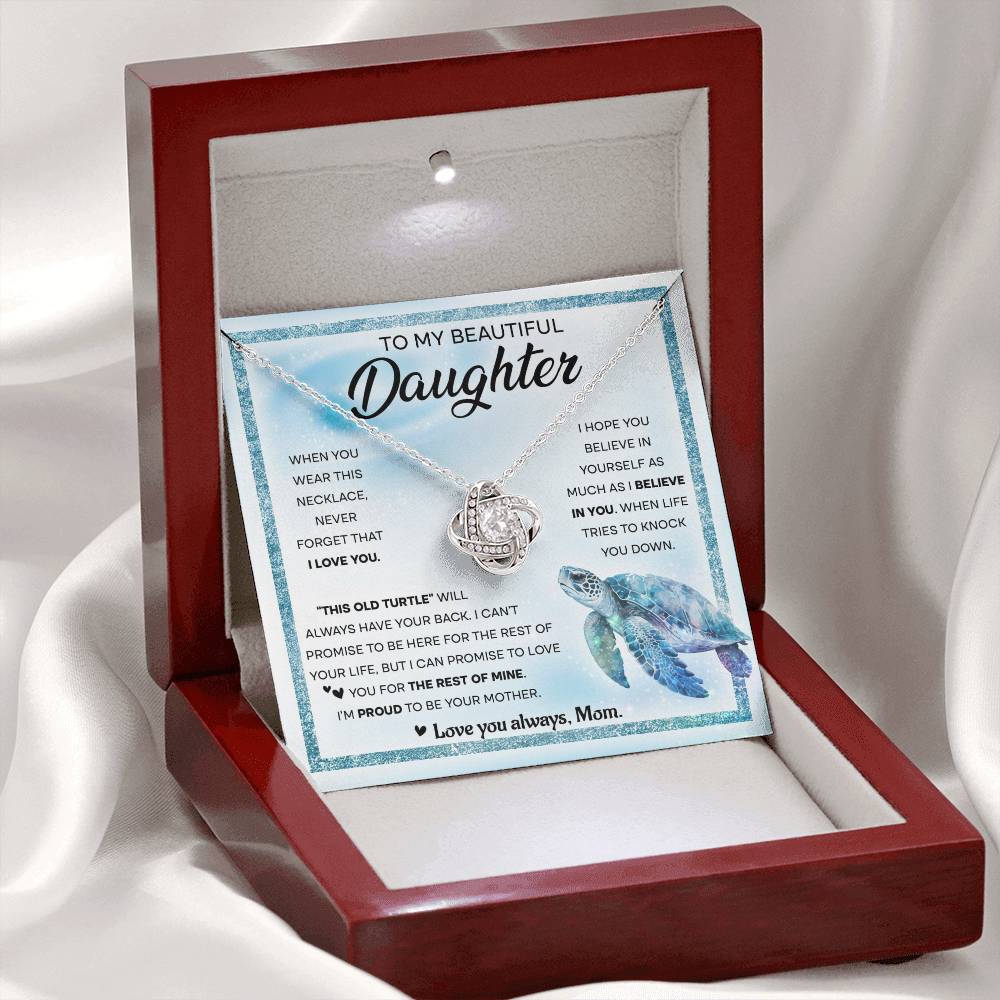 This Old Turtle - Love Knot Necklace For Daughter