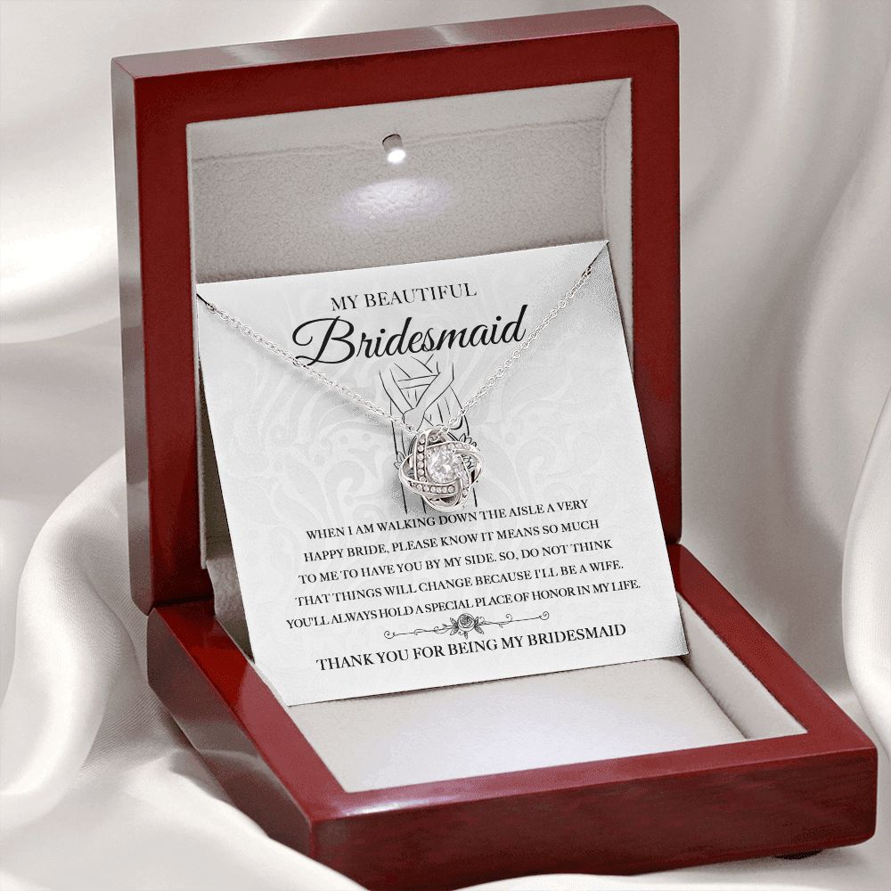 Thank You - Love Knot Necklace For Bridesmaid