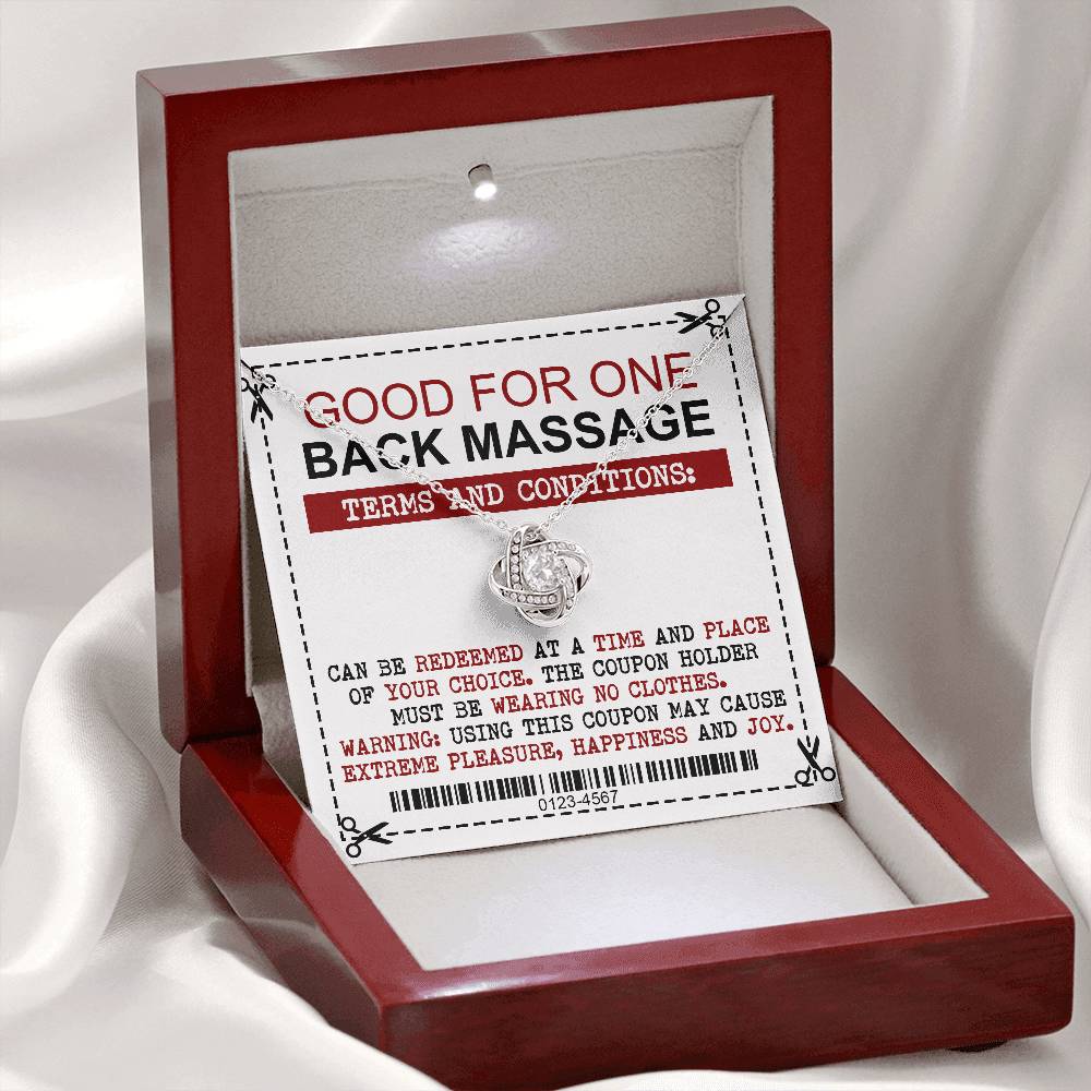 Back Massage Coupon - Love Knot Necklace For Wife