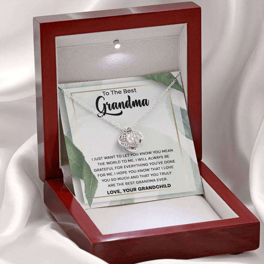 You Mean The World To Me - Love Knot Necklace For Grandma