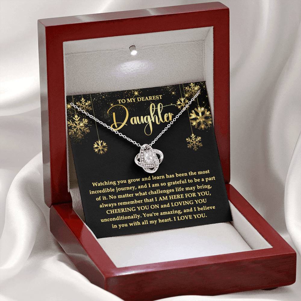 Believe In You With All My Heart - Love Knot Necklace For Daughter For Christmas