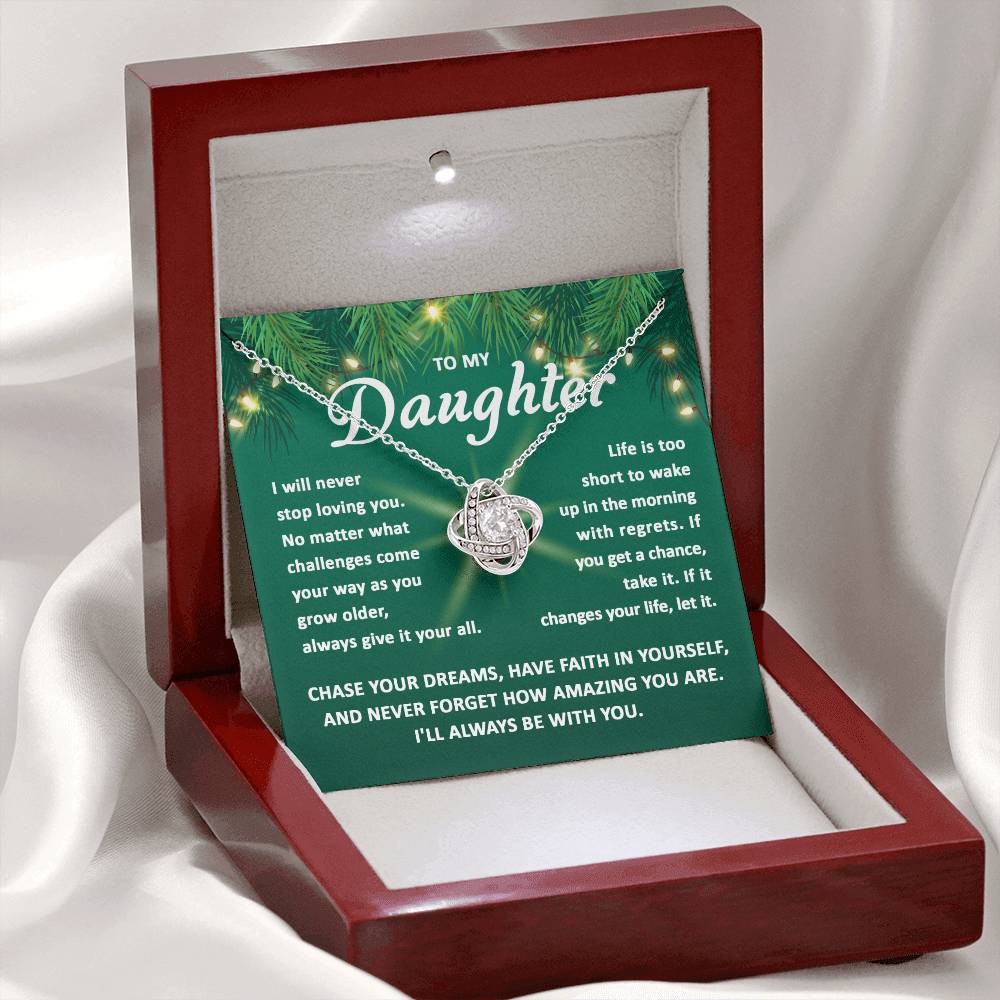 Chase Your Dreams - Love Knot Necklace For Daughter For Christmas