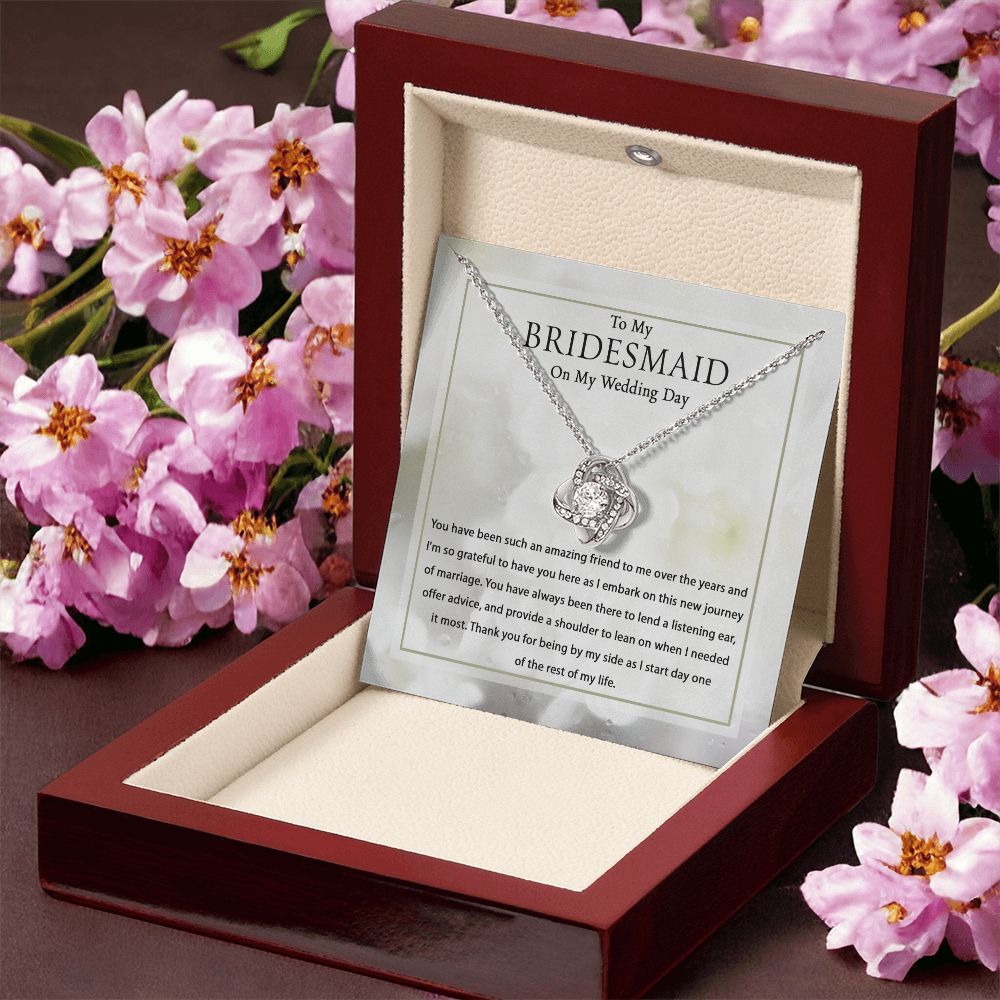 As I Start Day One Of The Rest Of My Life - Love Knot Necklace For Bridesmaid