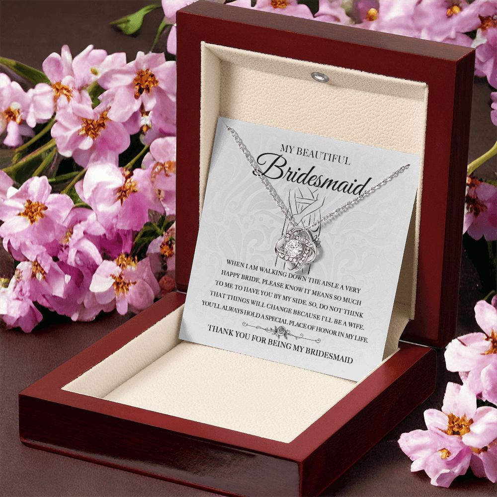 Thank You - Love Knot Necklace For Bridesmaid