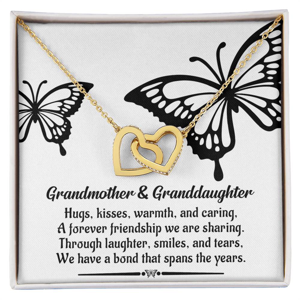 A Bond That Spans The Years - Interlocking Hearts Necklace For Grandma