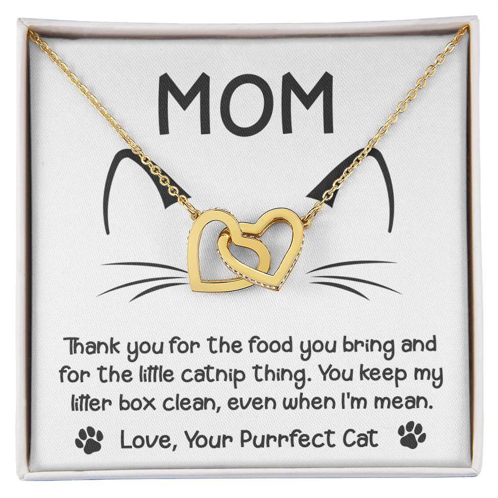 Even When I'm Mean - Interlocking Hearts Necklace For Cat Mom
