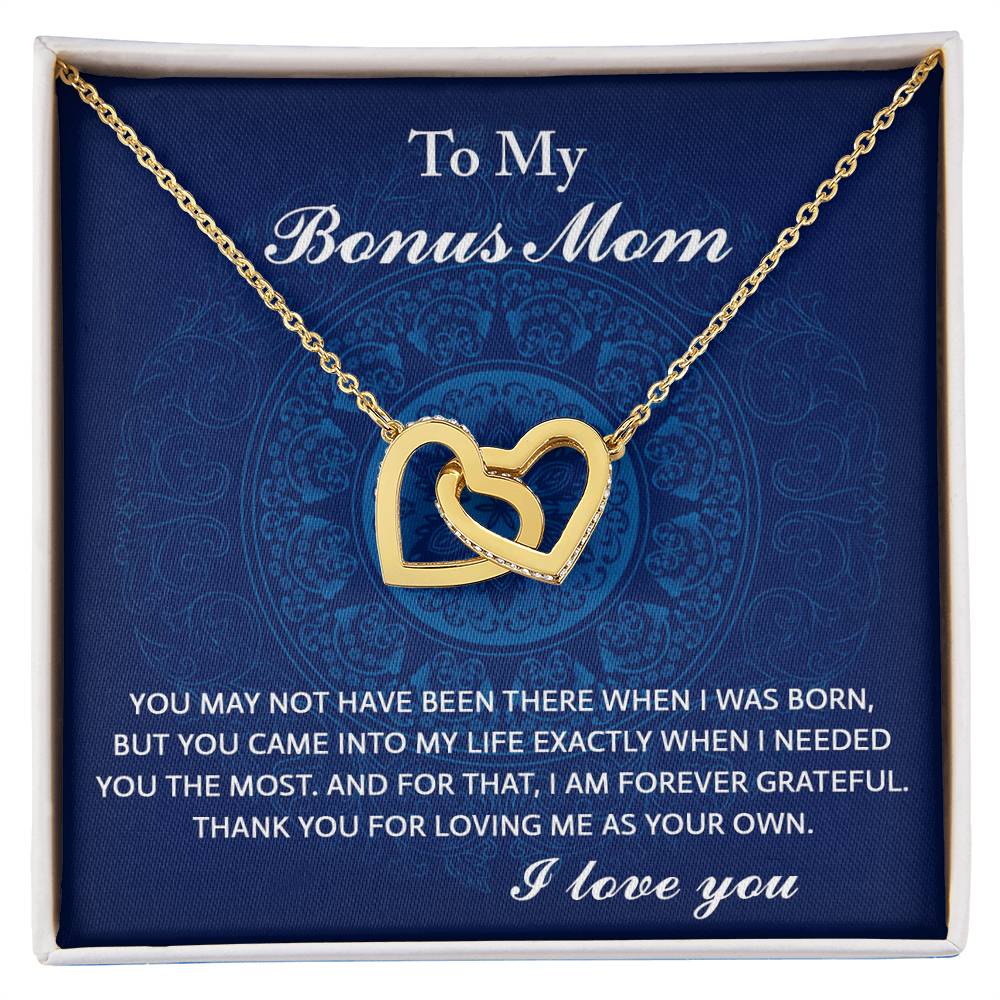 Exactly When I Needed You - Interlocking Hearts Necklace For Bonus Mom
