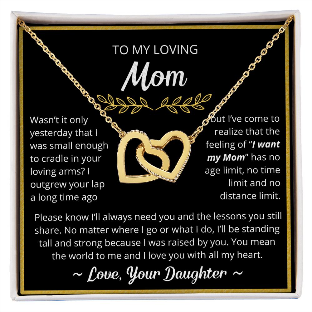 You Mean The World To Me - Interlocking Hearts Necklace For Mom