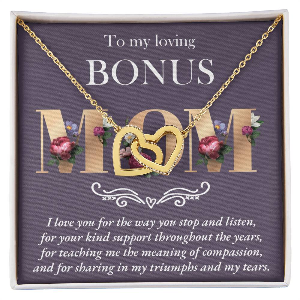 Throughout The Years - Interlocking Hearts Necklace For Bonus Mom