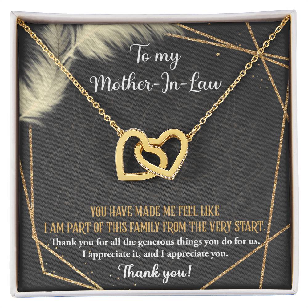 The Generous Things You Do - Interlocking Hearts Necklace For Mother-In-Law