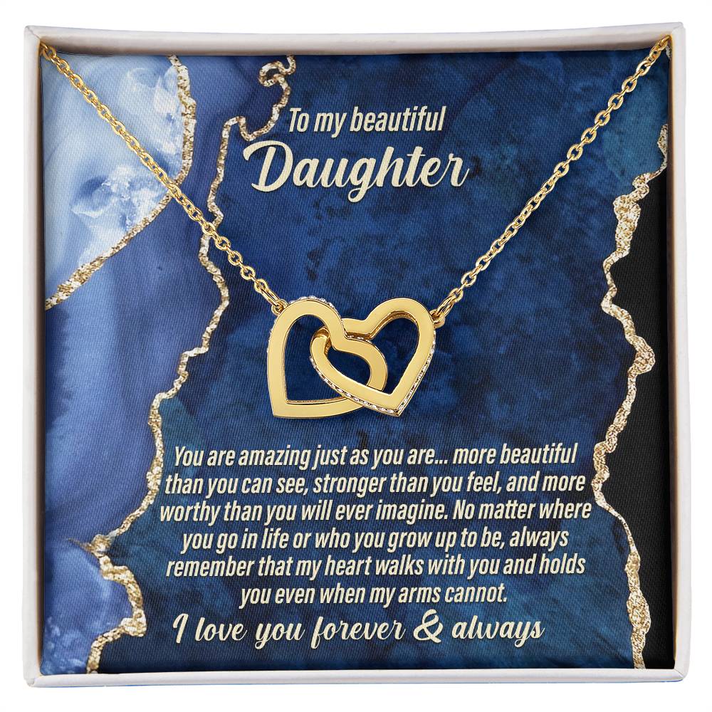 Amazing Just As You Are - Interlocking Hearts Necklace For Daughter