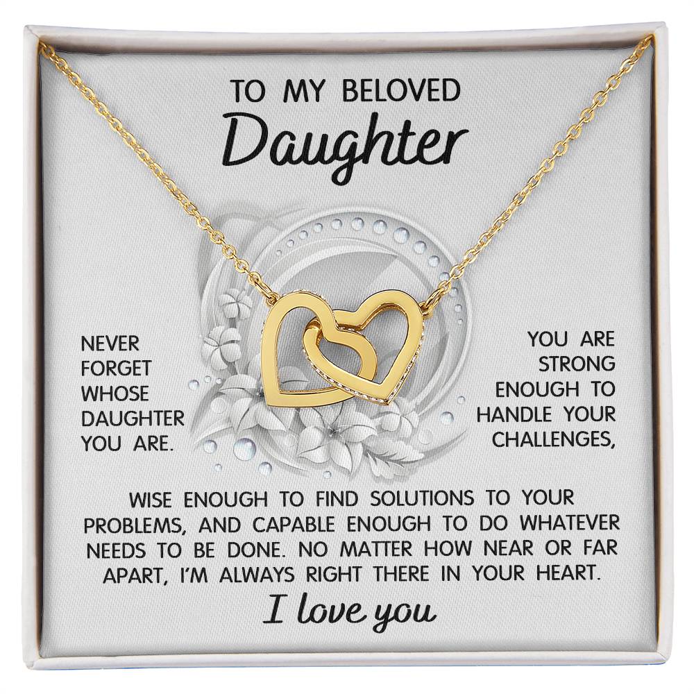 Always Right There - Interlocking Hearts Necklace For Daughter
